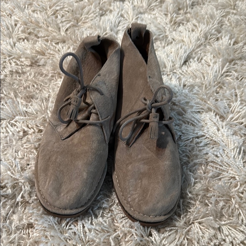 Hush Puppies Tan Ankle Boots with Suede Upper